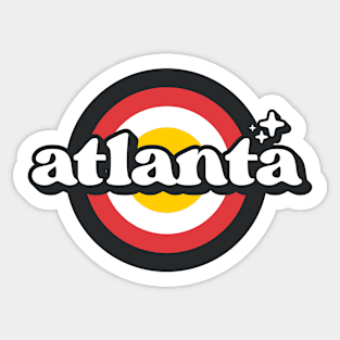 Vintage Atlanta Sunset Seal // Retro City Emblem for Atlanta, Georgia Sticker